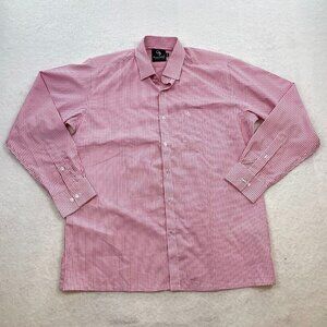 Charagh Din Version Limited Business Shirt Red Plaid Button Down Size 39CM